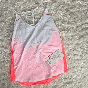Lululemon athletic white and orange Tank Top